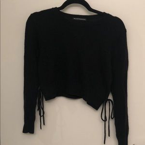 Brandy Melville black slit sweater with ties